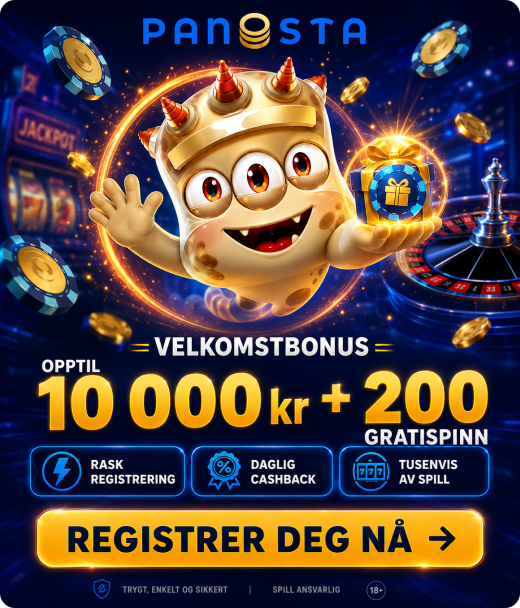 Panosta velkomstbonus pÄ opptil 10 000 kr og 200 gratisspinn